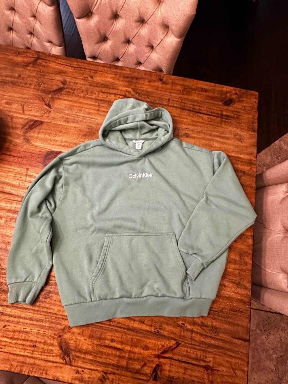 Calvin Klein Light Sage Green Pullover Hoodie